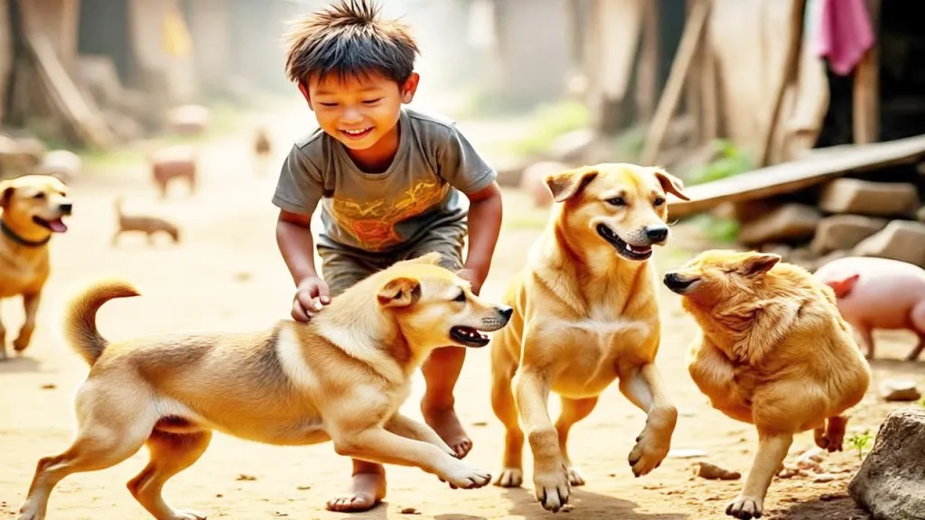 Mother's neglect, child living with dogs