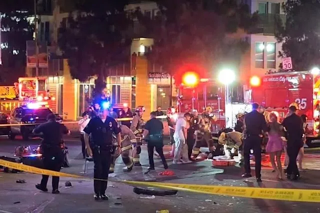 20 injured after car plows into crowd