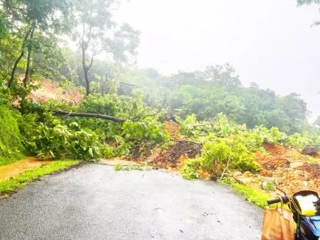 कद्रा-कोडसळ्ळी रस्त्यावर दरड कोसळली Landslide on Kadra-Kodsalli road