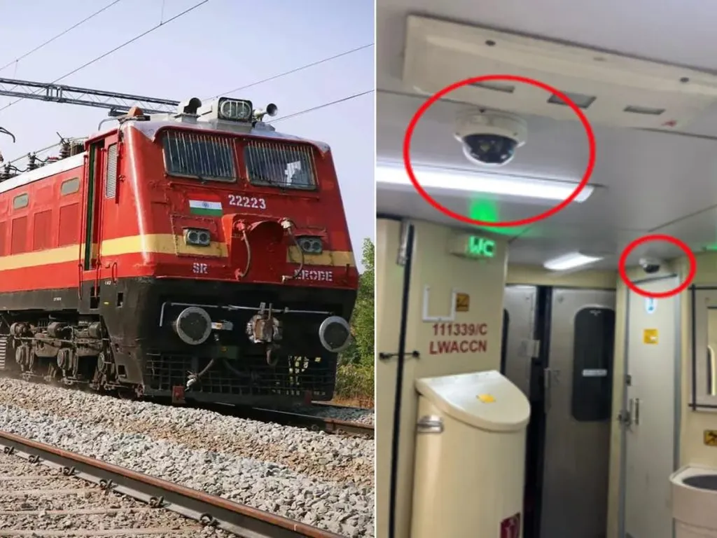 Four CCTV cameras in each train compartment