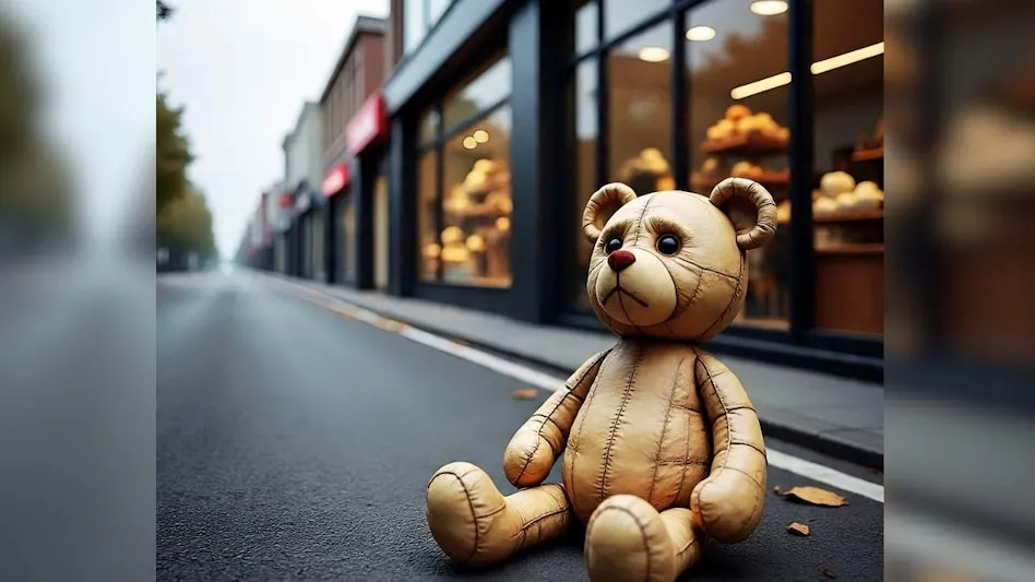 Terror caused by a strange teddy bear