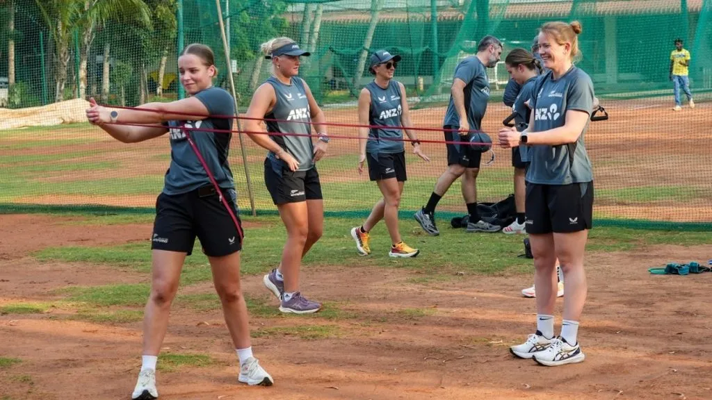 New Zealand women's cricket team training in Chennai