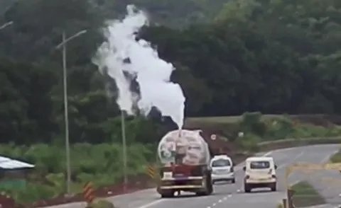 Gas leak on the highway