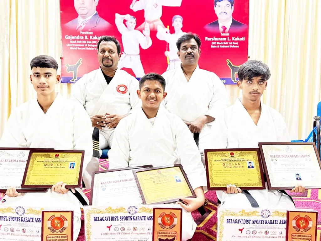 Black belts for Indian Karate Club players