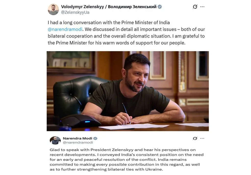 Zelensky calls Modi before Trump-Putin meeting