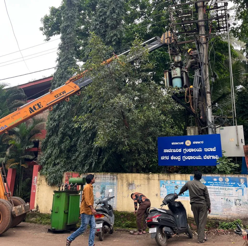 HESCOM carries out repair work in the backdrop of Ganeshotsav