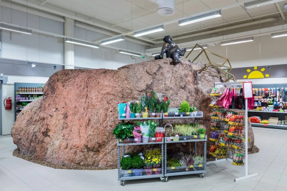 Rocks in the middle of the supermarket