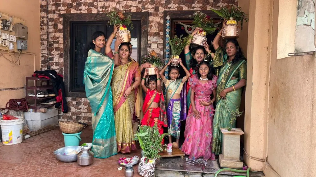 Preparations for the arrival of 'Jyeshtha Gauri'