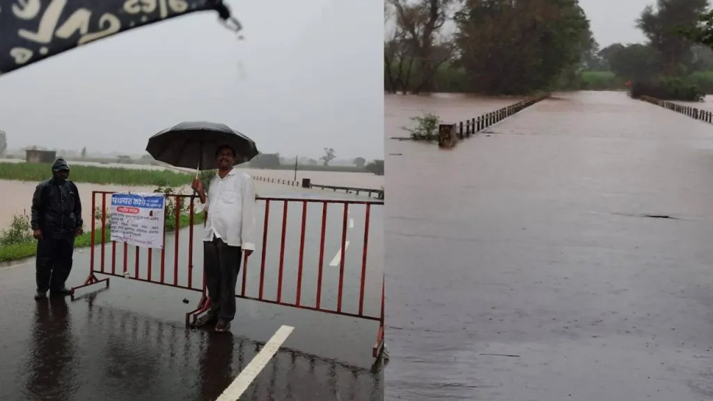 Kasaba Beed Rain: महे-कसबा बीड, कोगे-कुडीत्रे पुलावर पाणी, पर्यायी मार्गांचा वापर सुरु Koge-Bahireshwar and Koge-Kuditre dams in the Kasba Beed area