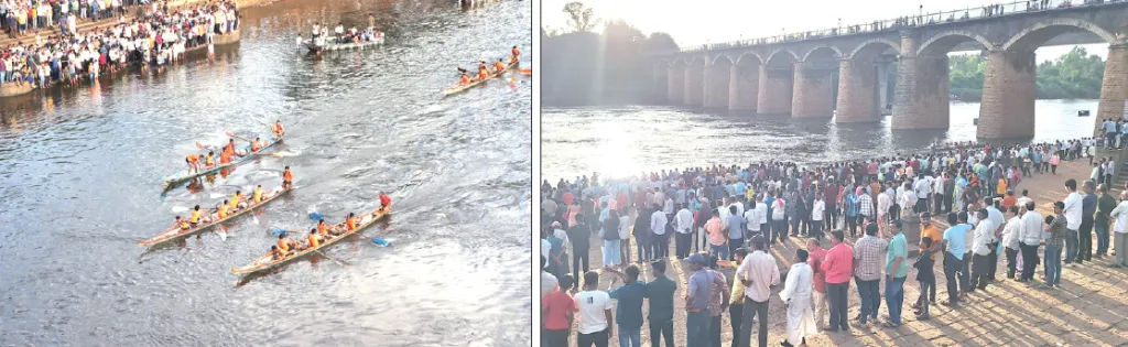 होड्यांच्या शर्यतीत तरुण मराठा बोट क्लब (अ) प्रथम Tarun Maratha Boat Club (A) wins first place in boat race