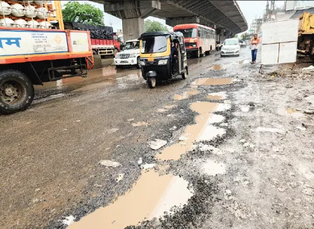 Heavy rain brought vehicular movement to a halt