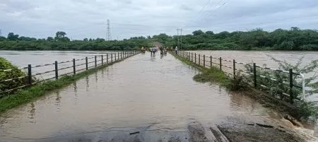 Six barrages on the Sina River submerged