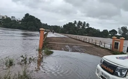Rise in the water level of the Krishna River