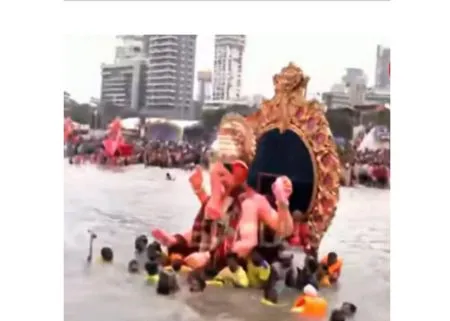 Late night immersion of Lalbaugcha Raja