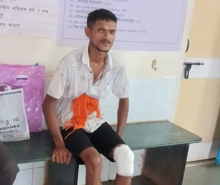 Young man injured after a leopard pounced on a motorcycle