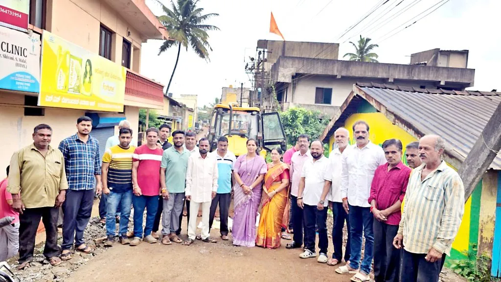 Hindalga Gram Panchayat Inauguration of High School Road Work