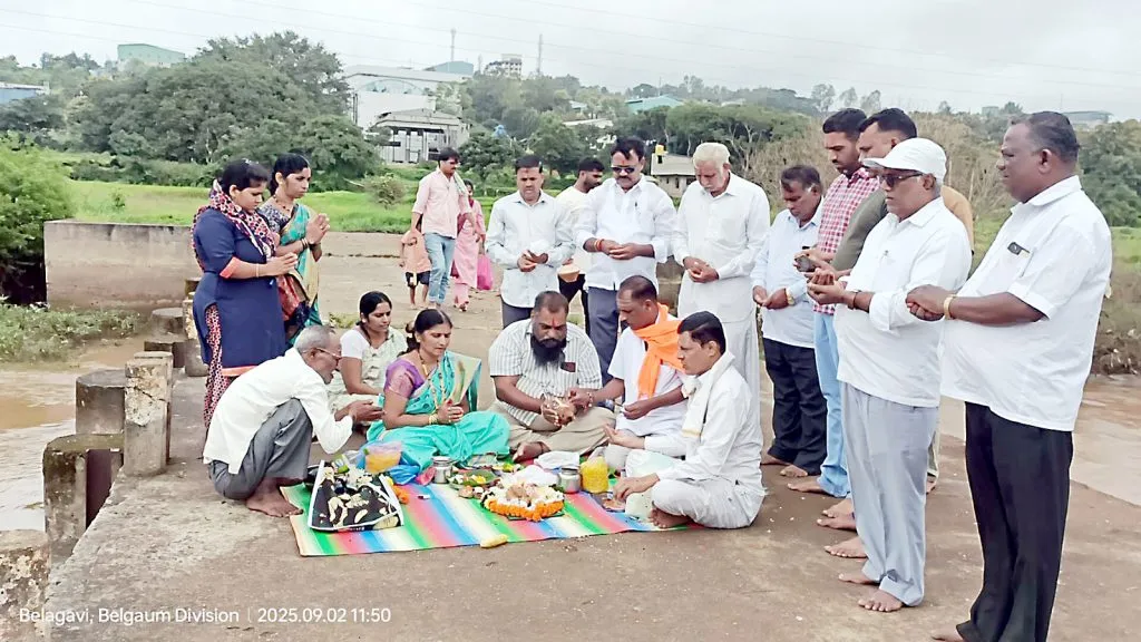 Ganga puja on the Markandeya river on behalf of Kakati Gram Panchayat