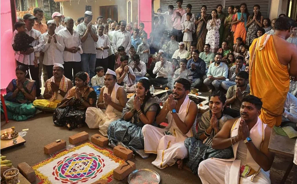 सांबरा येथे दुर्गामाता प्रतिष्ठापना महाचंडिका होम, महाप्रसाद Durgamata installation at Sambara Mahachandika home, prasad