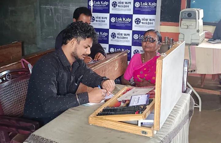 Free eye check-up camp organized by Lokkalp Foundation in Kusmali
