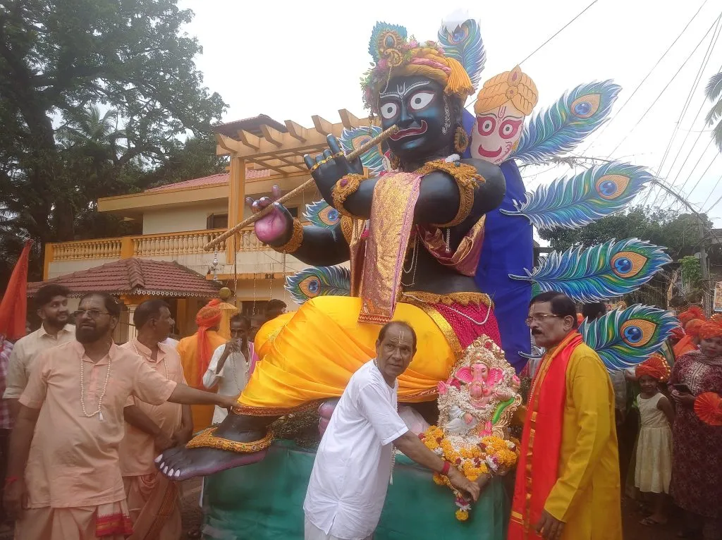 Ganesh idol immersion ceremony in Adapai