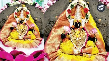 Navratri 2025 Kolhapur Navdurga: संसार चक्रातून मुक्त करणारी देवता, मुक्तांबिका! main entrance Shahu Chhatrapati Stadium muktabika navdurga