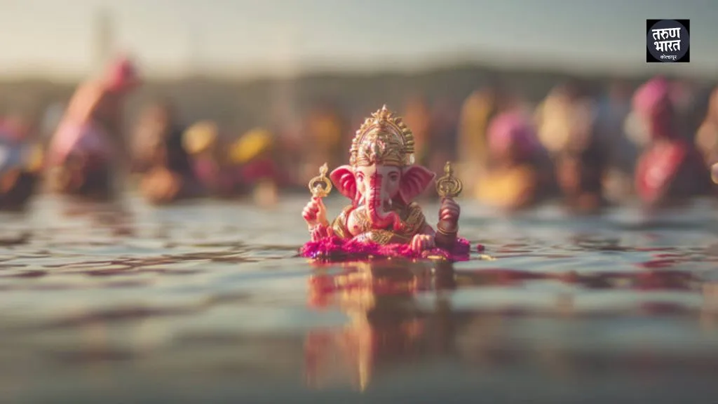 Ganpati farewell strict police security place prevent crowds beach