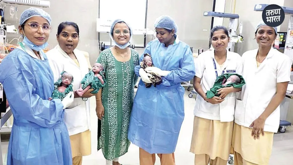 Satara News: साताऱ्यात महिलेने दिला चार बाळांना जन्म, चारही बालके सुदृढ Satara mother given birth to four babies once, and previously