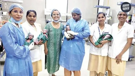 Satara News: साताऱ्यात महिलेने दिला चार बाळांना जन्म, चारही बालके सुदृढ Satara mother given birth to four babies once, and previously
