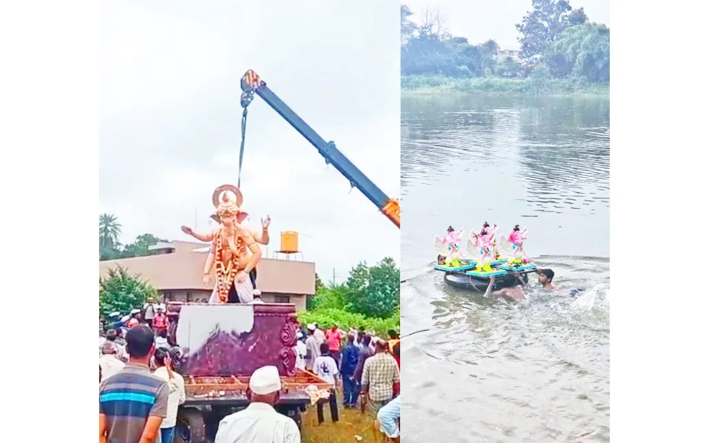 Shri Visarjan with devotion in Sambara, Nilji areas