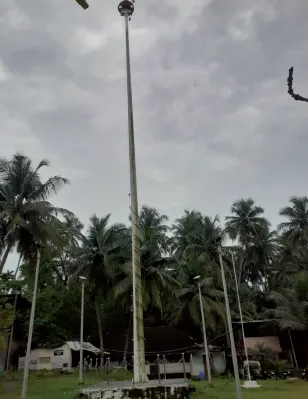 In Guhagar, a 75-foot flagpole awaits an auspicious time for inauguration