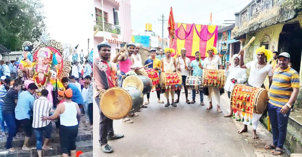 Immersion of Ganesha idols in Uchgaon area till late at night