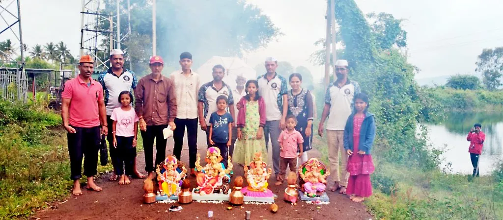 Farewell to Lord Ganesha on the seventh day in Marihal area in a devotional atmosphere