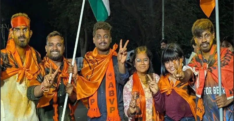 हैदराबाद विद्यापीठात अभाविपचा मोठा विजय ABVP's big victory in Hyderabad University