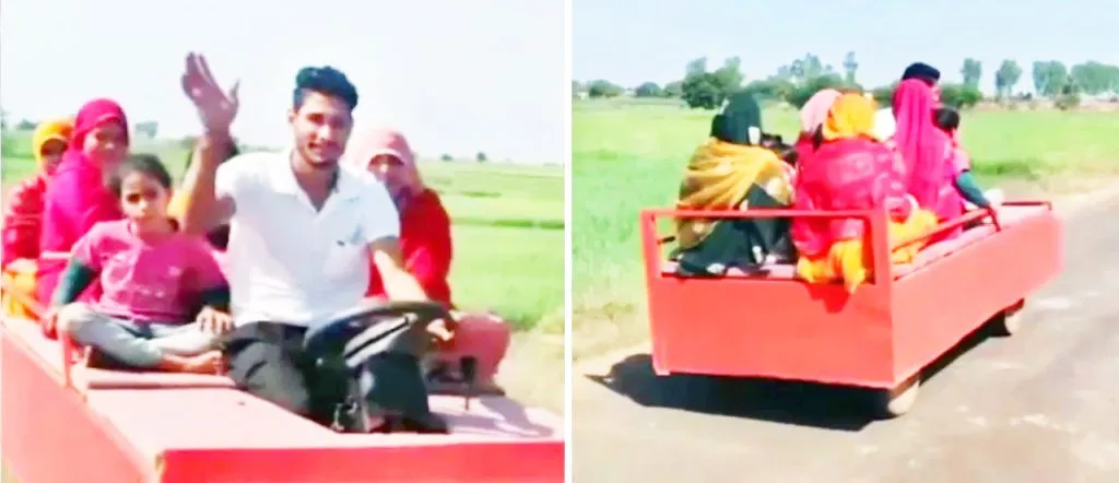 खाटेचीच केली कार… A car made of a bed...