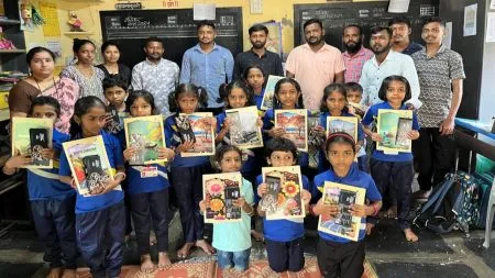 इन्सुलीत भाजपतर्फे शालेय साहित्य वाटप