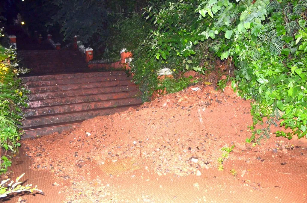 Soil on Panaji Shri Marutirai Fort collapses