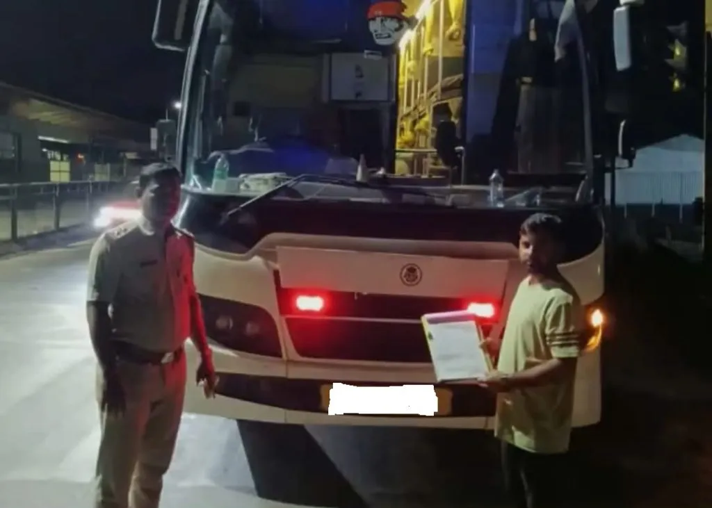 Action against private luxury buses transporting goods