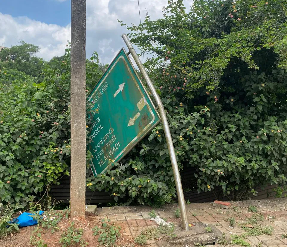 Nameplate on Tilakwadi-Angol Road Kalandala