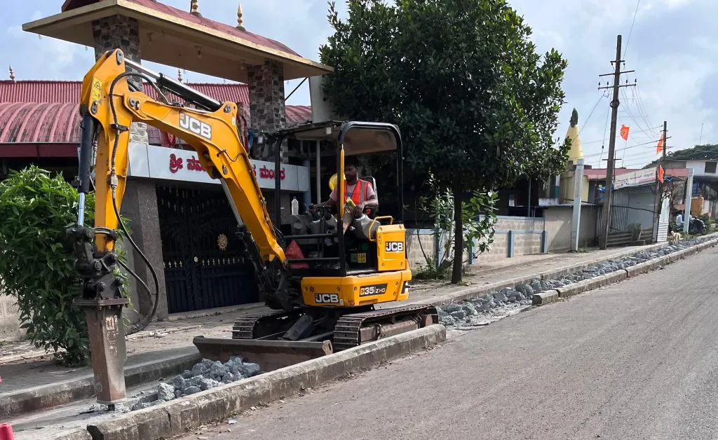 The roads are done...now the cycle track is being dug!