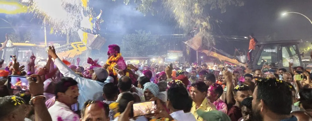 Festive procession of District Bank Director Arvind Patil