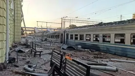 Russia's airstrike on railway in Ukraine