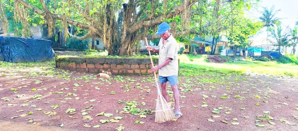 An uncle who works hard to keep the village clean by donating water