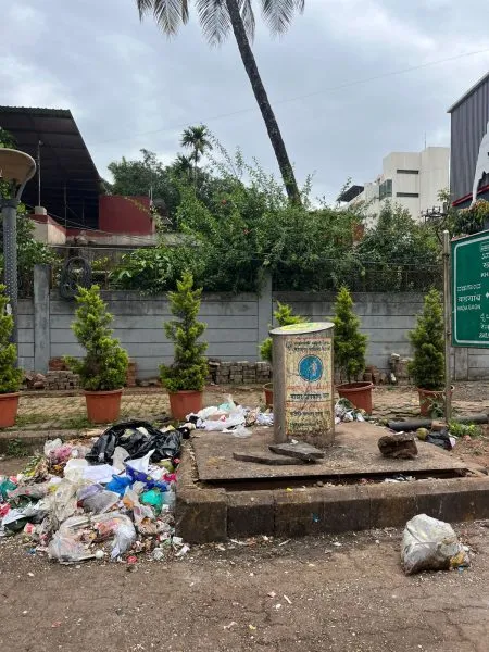 Garbage 'outside' instead of in the 'bin'...