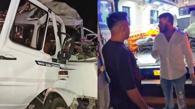 ट्रॅव्हलरची ट्रकला धडक, 15 जणांचा मृत्यू Traveler hits truck, 15 people die