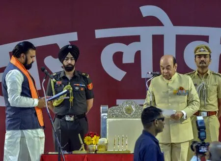 рд╕рдореНрд░рд╛рдЯ рдЪреМрдзрд░реА рдореБрдЦреНрдпрдордВрддреНрд░реАрдкрджреА рд╢рдкрдердмрджреНрдз Samrat Chaudhary Sworn in as Chief Minister